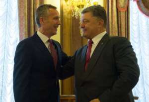NATO Secretary General Jens Stoltenberg and the President of Ukraine, Petro Poroshenko