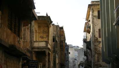 Bejrut zrujnowany po wojnie domowej w Libanie, fot. Wikimedia Commons