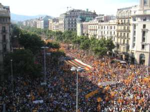 Manifestacja zwolenników niepodległości Katalonii, Barcelona 2010 / fot. Wikimedia Commons