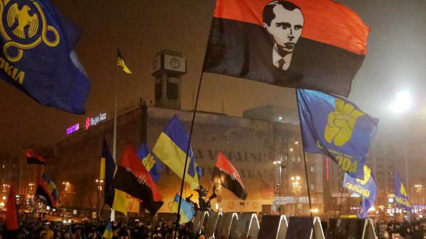 Marsz ku czci Stepana Bandery, Kijów, styczeń 2015 r. / fot. Wikimedia Commons