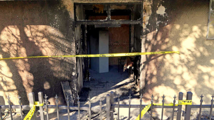 Zniszczony meczet w Coachella na Florydzie / fot. mintpressnews