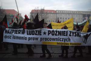 Jeden z protestów Inicjatywy Pracowniczej, w Poznaniu, fot. wikimedia commons