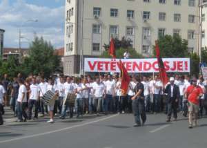 Manifestacja albańskich nacjonalistów / fot. Wikimedia Commons