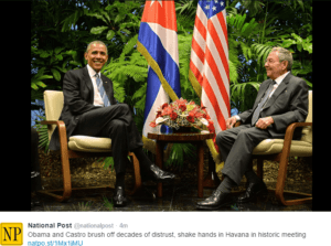 Historyczne spotkanie Obamy i Castro / twitter.com