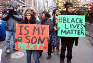 "Czy mój syn będzie następny" - protest ruchu Black Lives Matter po śmierci innego nastolatka, Michaela Browna w Ferguson, Nowy Jork 2015/wikimedia commons