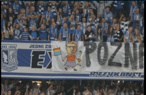 Transparent na stadionie Lecha obrażający prezydenta Poznania / twitter.com