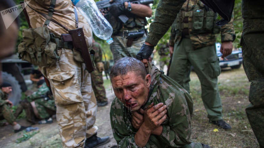 Ukraiński jeniec w Donbasie